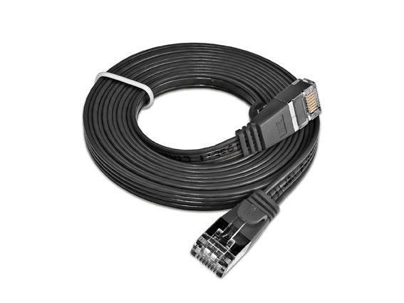 SLIM Slimpatchkabel  Cat 6, STP, 1 m, Schwarz