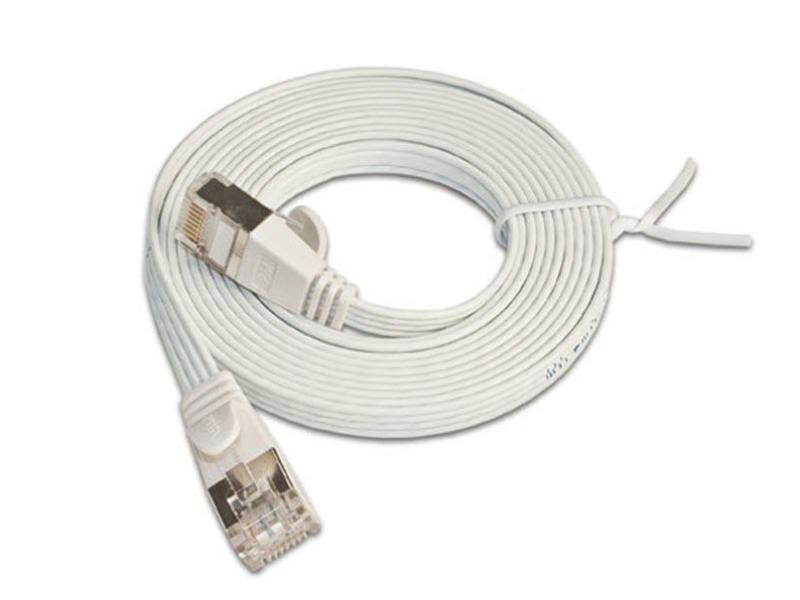 SLIM Slimpatchkabel  Cat 6, STP, 1 m, Weiss