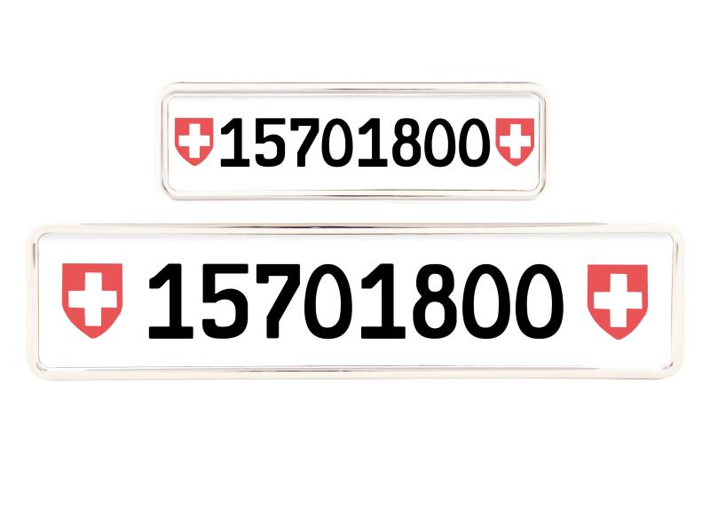 EASYKLICK Kennzeichenhalterset lang, Glanzchrom