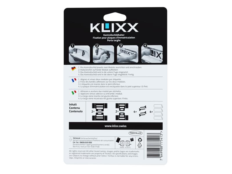 Klixx Kennzeichenhalter Rahmenlos, Langformat