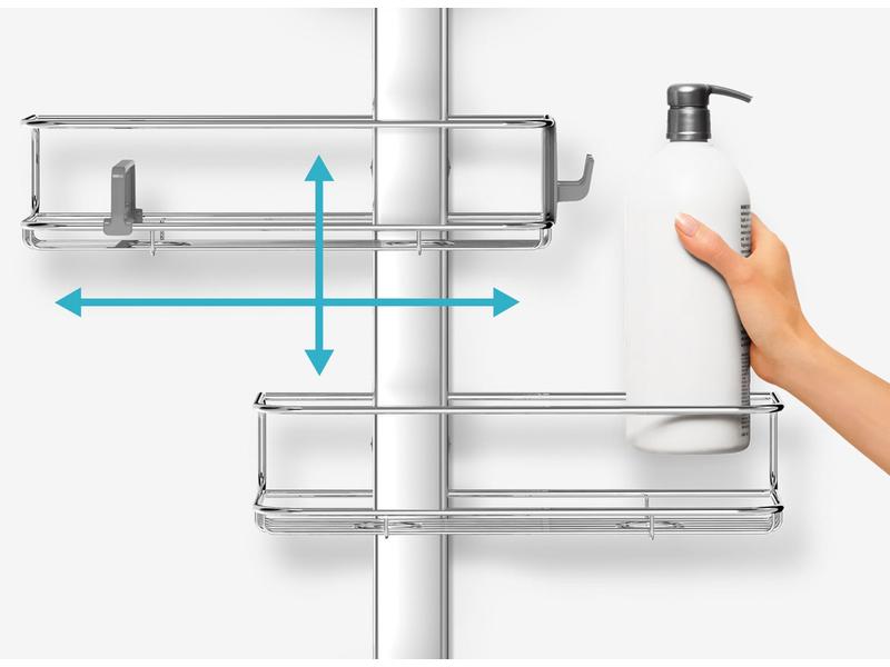 Simplehuman Duschmittelhalter Shower Caddy 70 - 100 cm, Silber