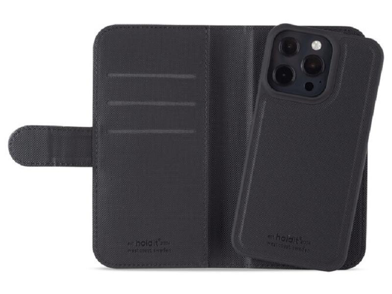 Holdit Book Cover Wallet iPhone 13 Pro Magnet Schwarz
