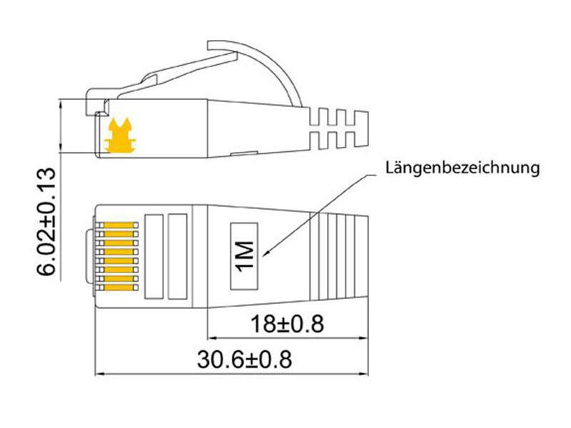 SLIM Slimpatchkabel  Cat 6, STP, 7.5 m, Orange