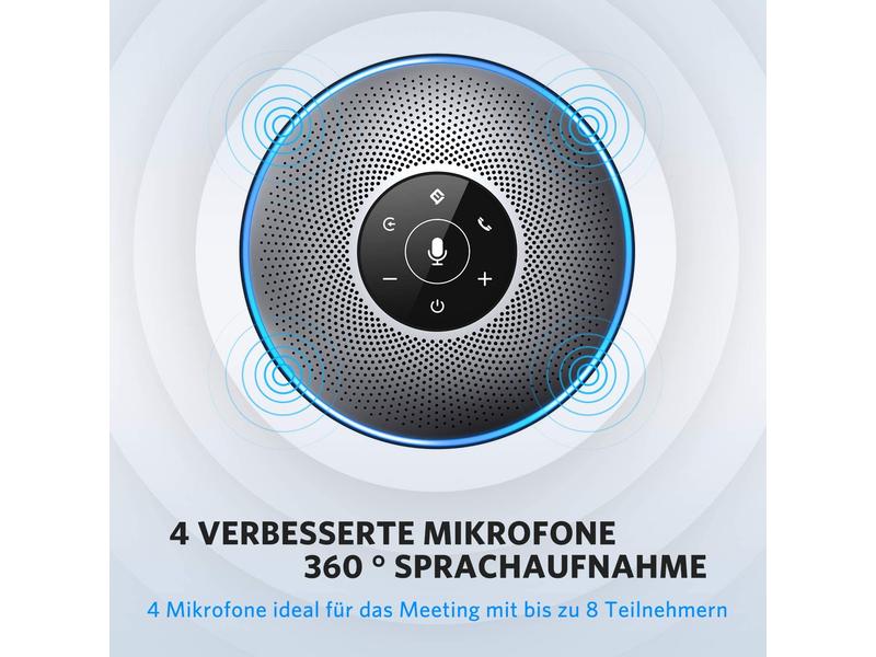 eMeet OfficeCore M2 USB Speakerphone Grau mit Bluetooth Dongle
