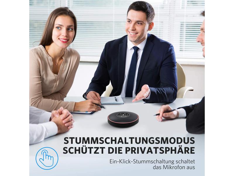 eMeet OfficeCore M2 USB Speakerphone Schwarz mit Bluetooth Dongle