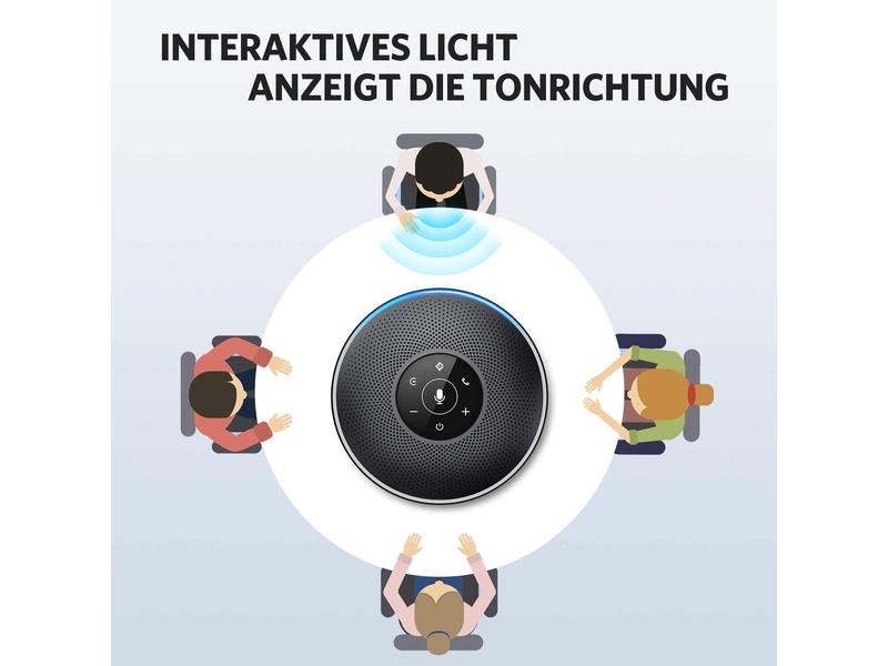 eMeet OfficeCore M2 USB Speakerphone Schwarz mit Bluetooth Dongle