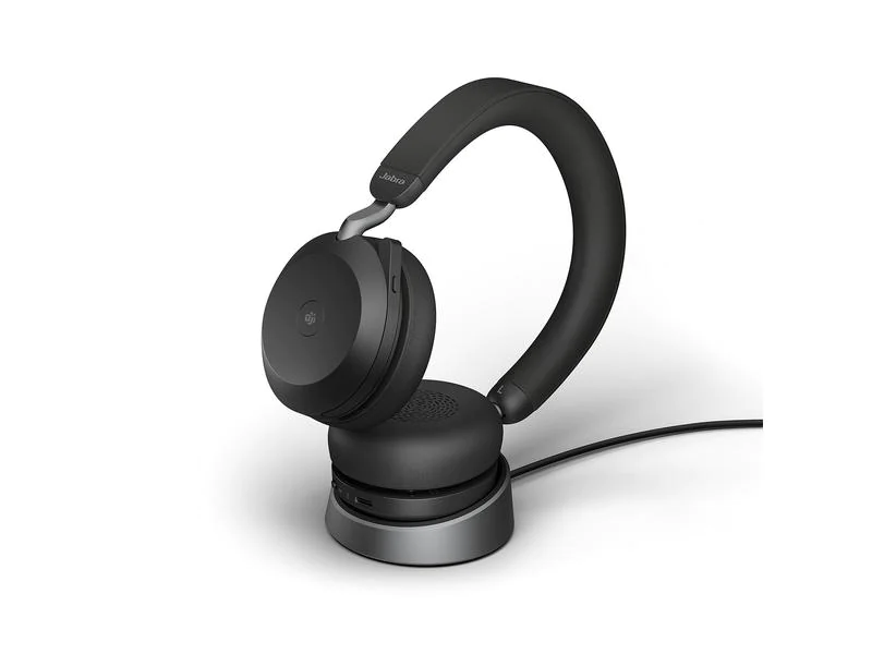 Jabra Headset Evolve2 75 Duo MS inkl. Ladestation, USB-C, Schwarz