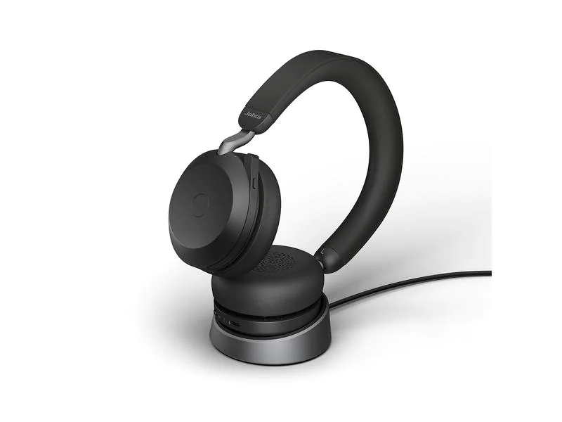 Jabra Headset Evolve2 75 Duo UC inkl. Ladestation, USB-A, Schwarz