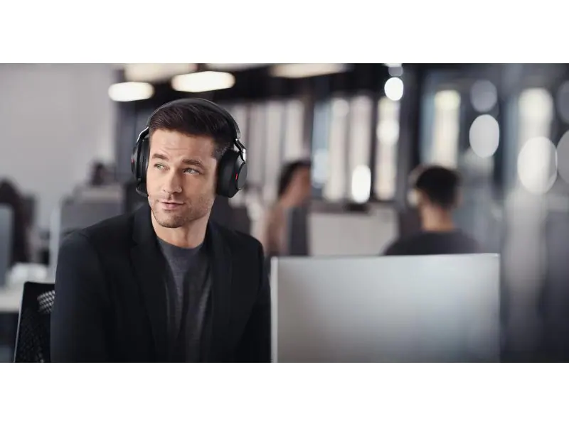 Jabra Headset Evolve2 85 DUO UC Schwarz, USB-C, Ladestation