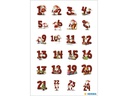 HERMA Adventskalender-Zahlen Lebkuchen Rot/Weiss, 3 Blatt