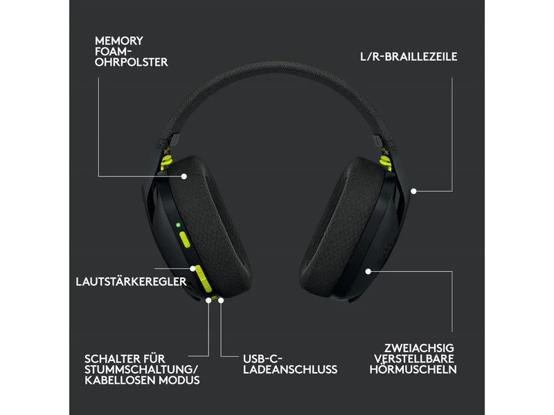 Logitech Headset G435 Gaming Lightspeed Schwarz