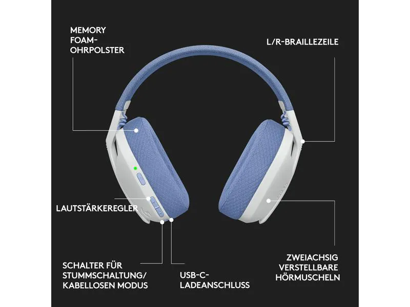 Logitech Headset G435 Gaming Lightspeed Weiss