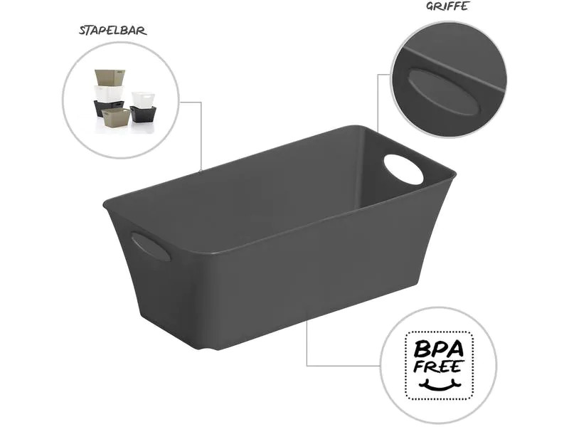 Rotho Aufbewahrungsbox Living Box 2 l Anthrazit