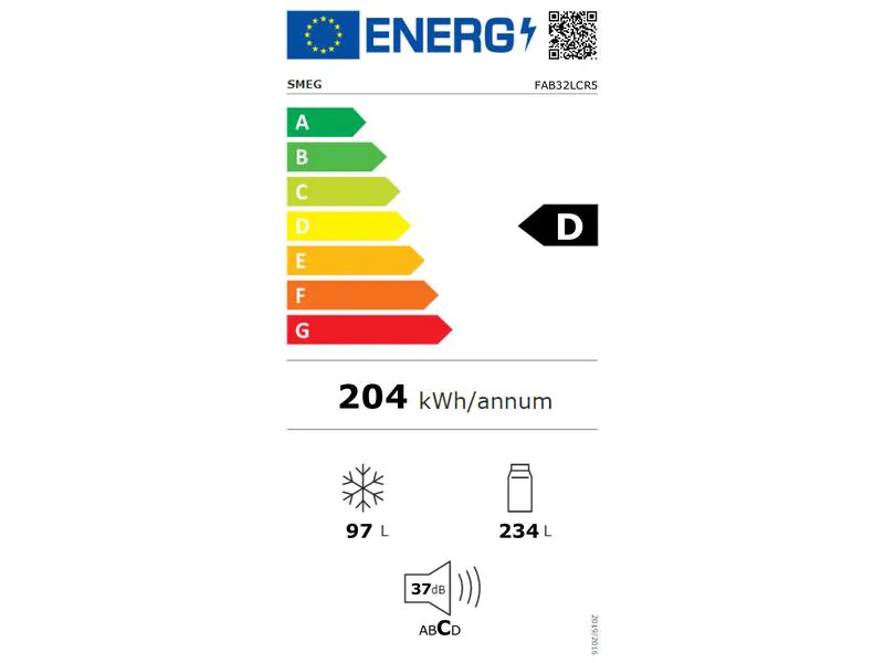 SMEG Kühl-Gefrierkombination FAB32LPB5 Blau, Links
