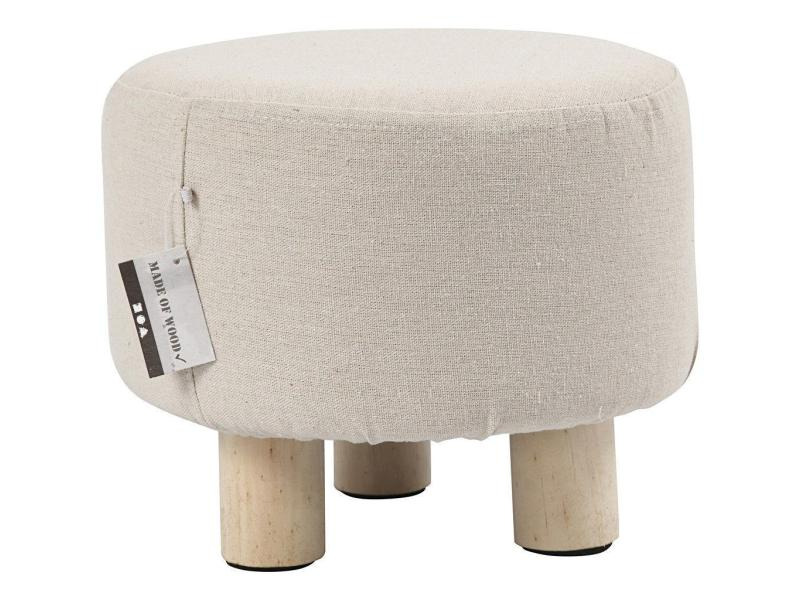 Creativ Company Hocker Fussbank Holz/Textil, Weiss
