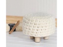 Creativ Company Hocker Fussbank Holz/Textil, Weiss