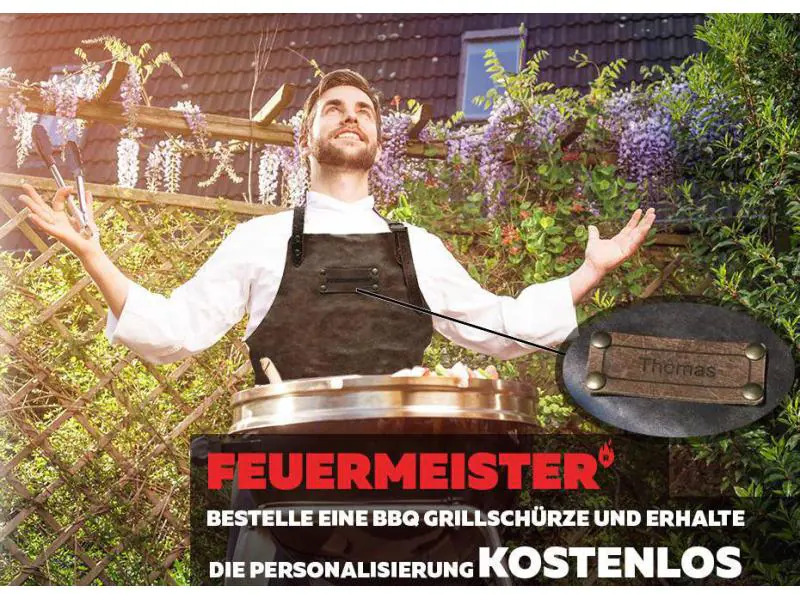 Feuermeister Grillschürze Antikleder, Braun, Grösse 3