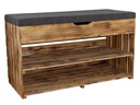 Holz Zollhaus Bank mit Ablage, Braun geflammt, 90 x 55 cm