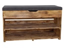 Holz Zollhaus Bank mit Ablage, Braun geflammt, 90 x 55 cm