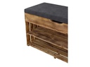 Holz Zollhaus Bank mit Ablage, Braun geflammt, 90 x 55 cm