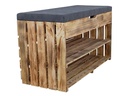 Holz Zollhaus Bank mit Ablage, Braun geflammt, 90 x 55 cm