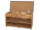Holz Zollhaus Bank mit Ablage, Braun geflammt, 90 x 55 cm