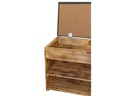 Holz Zollhaus Bank mit Ablage, Braun geflammt, 90 x 55 cm