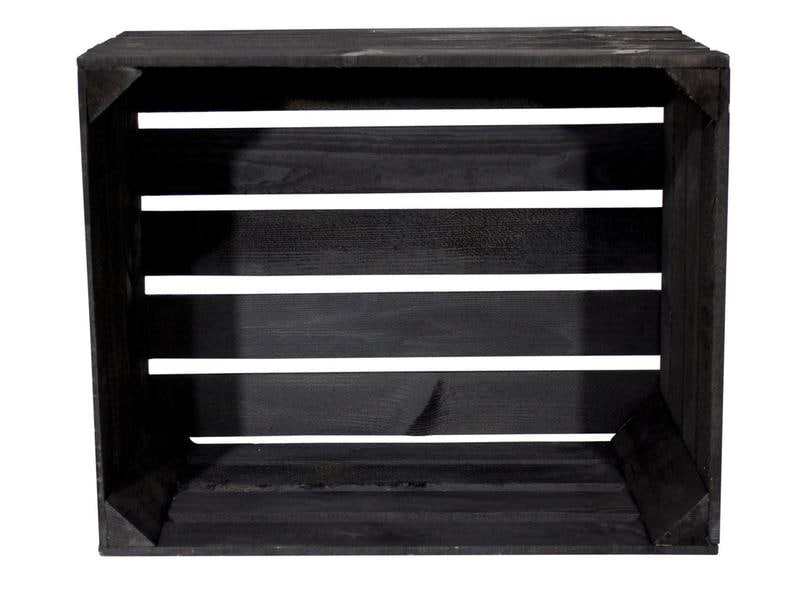 Holz Zollhaus Holzharasse Vintage Schwarz 40 x 50 cm