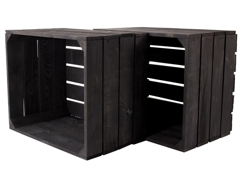 Holz Zollhaus Holzharasse Vintage Schwarz 40 x 50 cm