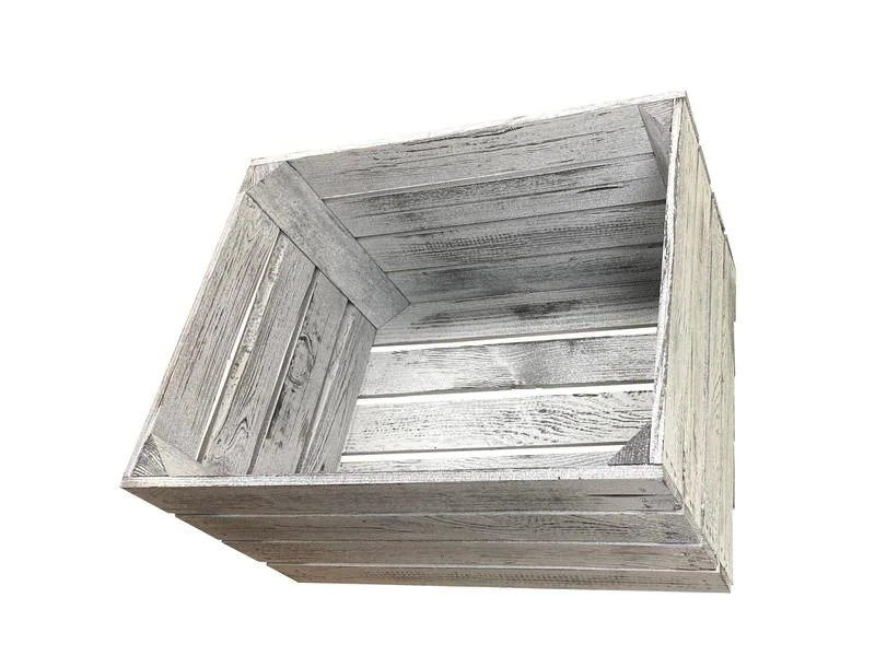 Holz Zollhaus Holzharasse Vintage Shabby Weiss 40 x 50 cm