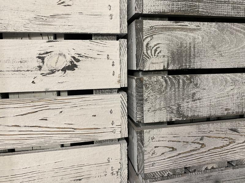 Holz Zollhaus Holzharasse Vintage Shabby Weiss 40 x 50 cm