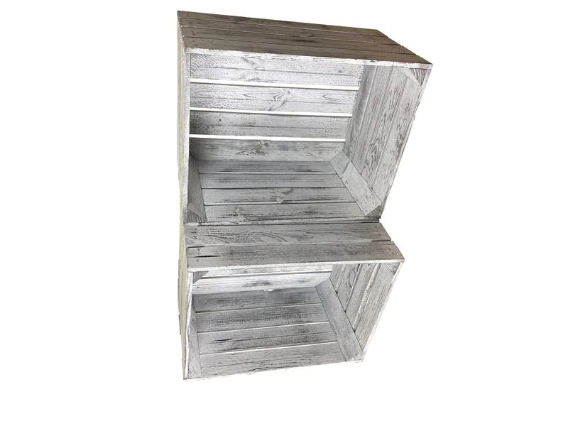 Holz Zollhaus Holzharasse Vintage Shabby Weiss 40 x 50 cm