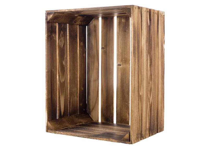 Holz Zollhaus Holzharasse Vintage geflammt 40 x 50 cm