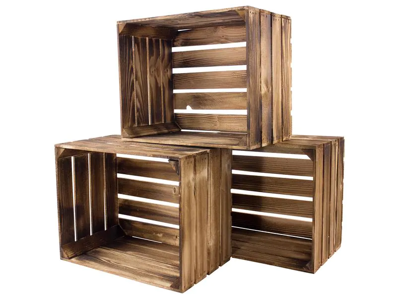 Holz Zollhaus Holzharasse Vintage geflammt 40 x 50 cm