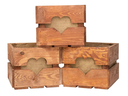 Holz Zollhaus Holzharasse mit Herzausschnitt, Braun 30 x 30 cm