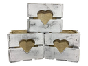 Holz Zollhaus Holzharasse mit Herzausschnitt, Shabby 30 x 30 cm