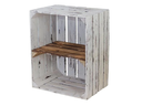 Holz Zollhaus Holzharasse mit Zwischenboden Weiss, geflammt