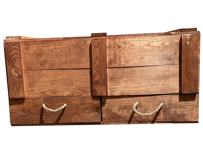Holz Zollhaus Truhe Vintage Braun, 85 x 42 cm