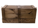 Holz Zollhaus Truhe Vintage Dunkelbraun, 85 x 42 cm