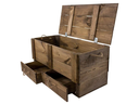 Holz Zollhaus Truhe Vintage Dunkelbraun, 85 x 42 cm