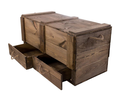 Holz Zollhaus Truhe Vintage Dunkelbraun, 85 x 42 cm