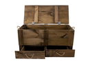 Holz Zollhaus Truhe Vintage Dunkelbraun, 85 x 42 cm