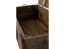 Holz Zollhaus Truhe Vintage Dunkelbraun, 85 x 42 cm