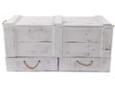 Holz Zollhaus Truhe Vintage Shabby Weiss, 85 x 42 cm