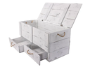 Holz Zollhaus Truhe Vintage Shabby Weiss, 85 x 42 cm