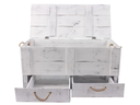 Holz Zollhaus Truhe Vintage Shabby Weiss, 85 x 42 cm