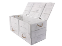 Holz Zollhaus Truhe Vintage Shabby Weiss, 85 x 42 cm