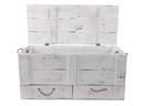 Holz Zollhaus Truhe Vintage Shabby Weiss, 85 x 42 cm