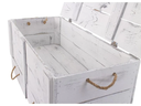 Holz Zollhaus Truhe Vintage Shabby Weiss, 85 x 42 cm