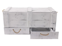 Holz Zollhaus Truhe Vintage Shabby Weiss, 85 x 42 cm